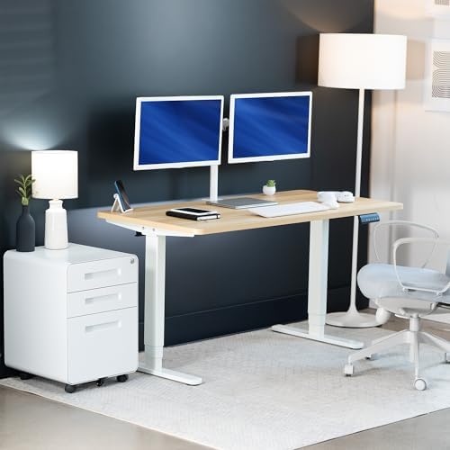 VIVO Light Wood 55 x 28 in Standing Desk, DESK-KIT-2W55C