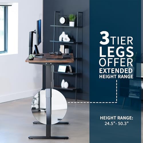 VIVO Rustic Vintage Brown 55 x 28 in Standing Desk, DESK-KIT-2B55N