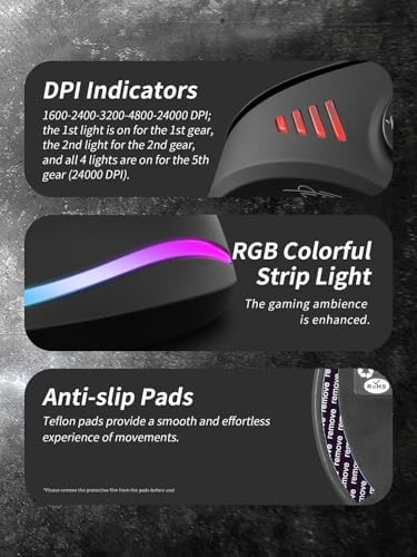 Zeerkeer Ergonomic Vertical Mouse with 5D Rocker, 24000 DPI/12 Programmable Button, Wireless Gaming Mouse