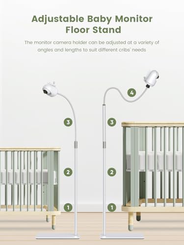 bonoch Baby Monitor Mount Floor Stand Holder - 61" Adjustable Height Monitor Camera Floor Stand, 360° Rotatable Joint, Flexible Twist Arm, Compactible Baby Monitor Only