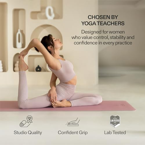Premium Yoga Mat – Sweat-Activated Non-Slip PU Grip I Natural Rubber Base I 4mm for Yoga, Pilates & Workouts