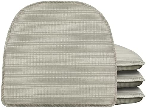 Klear Vu Raindrop The Gripper Non Slip Chair Cushions, Soft & Comfortable Seat Pad, Sitting Pillow for Kitchen, Dining or Office, 4 Count (Pack of 1), Boardwalk Stripe