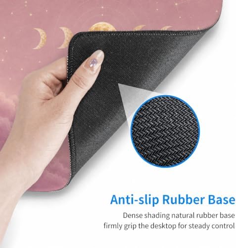Large Desk Mat 31.5x15.7 Inch Pink Moon Phase Mouse Pad Aesthetic Astrology