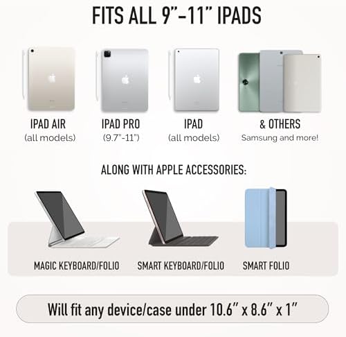 Vandel Slim & Protective Tablet Sleeve for 9-11 inch iPad A16, 11 iPad Pro