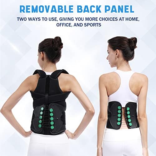 TLSO Thoracic Full Back Brace- Thoracic Lumbar Sacral Orthotic, Compression Fractures, Upper Spine Injuries,Pre or Post Surgery with Hard Lumbar Support for Men and Women (S/M)