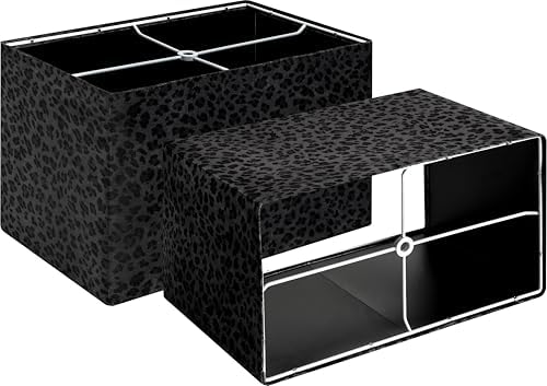 GO&SO Rectangle Lamp Shades Set of 2,Medium Leopard Shade,14"Lx8"W x9"H