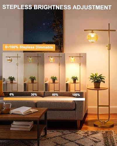 66-Inch Floor Lamp with Table Dimmable Corner Reading Lamp G9 Bulb Included