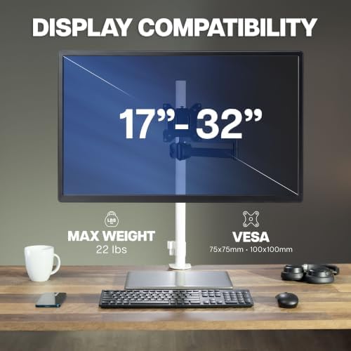 VIVO Black Long Pole Mount Monitor Arm