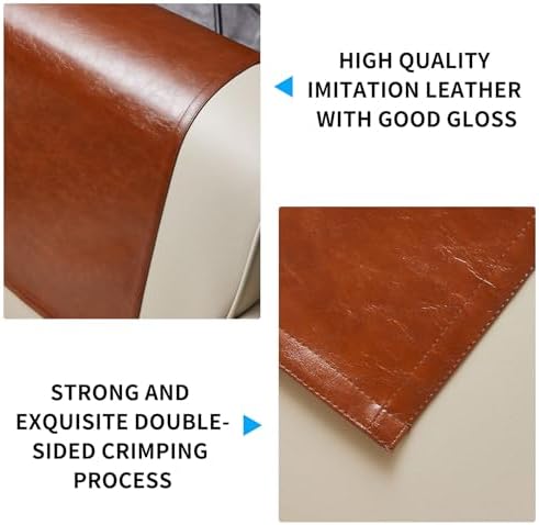 Non Slip Recliner Headrest Protector Washable Faux Leather Headrest Covers for Recliner Chair Waterproof Couch Head Rest Covers for Sofa,Furniture,Office Chair,Theater Seat