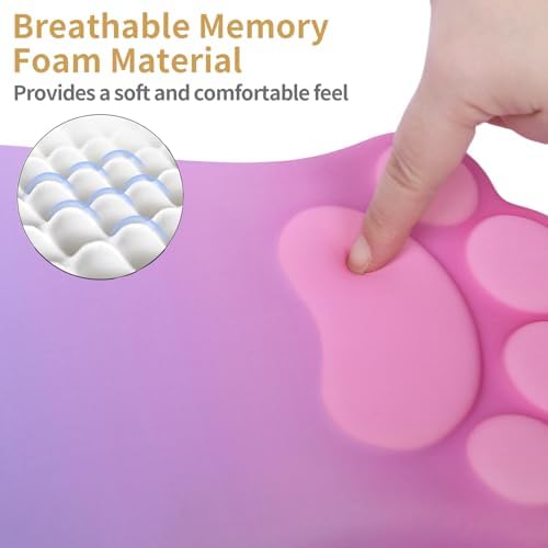 L-SPOUTTO Ergonomic Mouse Pad with Wrist Rest,Pink Mouse Pad Wrist Support