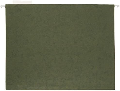 Amazon Basics Hanging File Folders with Adjustable Tabs, Sturdy Expandable Document Organizer, Letter Size 8.5x11 inch, Green, 25-Pack