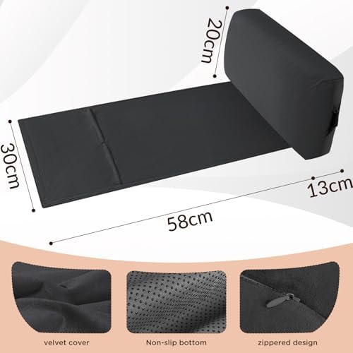 Head Recliner Pillow Adjustable Shredded Memory Foam Headrest Pillow for Recliners,Non-Slip Velvet Cushion for Pain Relief Neck Support Pillow for Travel Home Recliner Sofa Armchair (Black)