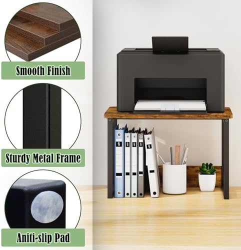 MARTY Printer Stand for Desk, Desktop Shelf Printer Riser for Home Office