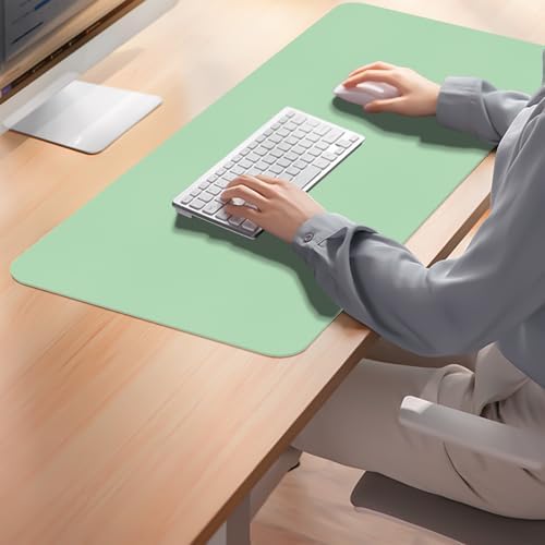 Leather Desk Pad Mat, Green Desk Mat, 35.4" x 16.9"
