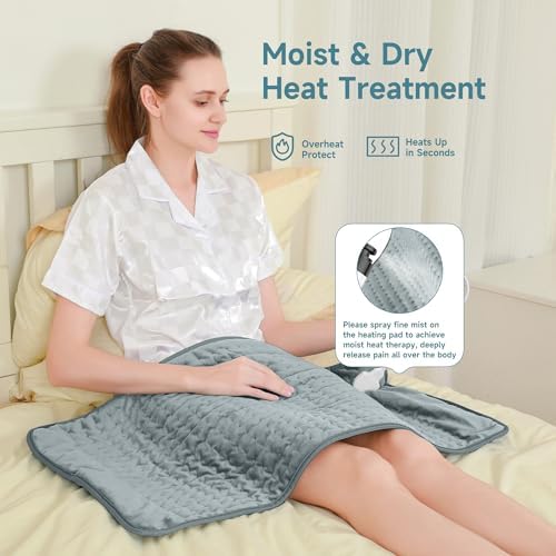 Heating Pad for Mom Christma s Birthday Gifts, 17"x33" Large Heating Pads for Back Pain Period Cramps Relief & Relax, Moist/Dry Heat Pad 6 Heat Levels, 4 Timer Auto Shut Off