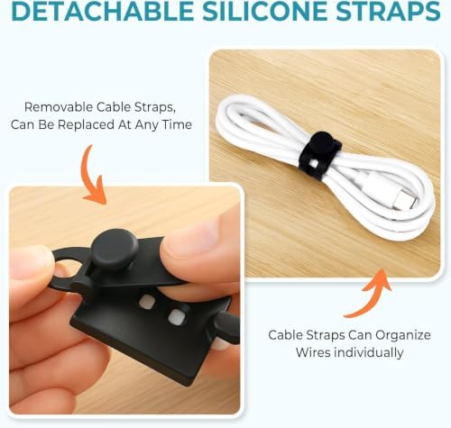 Kanemc Cable Management Clips Under Desk,Adhesive Wire Organizers for Cords