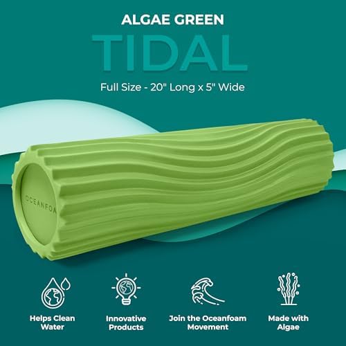 Oceanfoam Tidal Roller - Massage Foam Roller for Exercise (Algae Green)