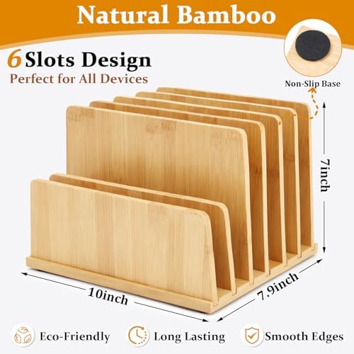 Unittype Bamboo Multi Device Organizer, 6 Slots