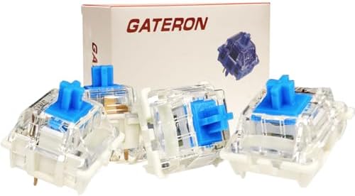 Gateron 70Pcs Pre lubed G pro V3.0 MX Mechanical Gaming Keyboard Split Tactile 60gf Switches,POM Stem Linear RGB SMD Switches 3 pin (Blue)