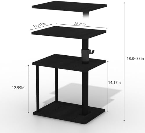 Faesun Swivel Side Table for Couch Arm, Adjustable C End Table for Recliner or Bed, Tv Trays with Storage Shelf for Small Spaces Small Nightstand Table for Living Room, Bedroom，2pc