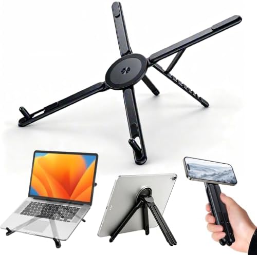 4-in-1 Portable Laptop Stand, Magnetic Tablet Phone Holder Mount
