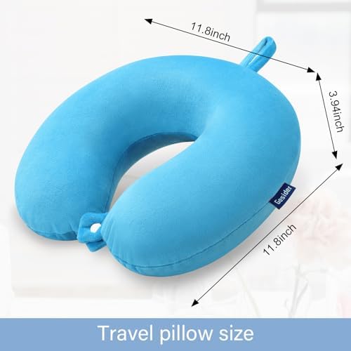 Travel Pillow, Memory Foam Airplane Pillow, Lake Blue