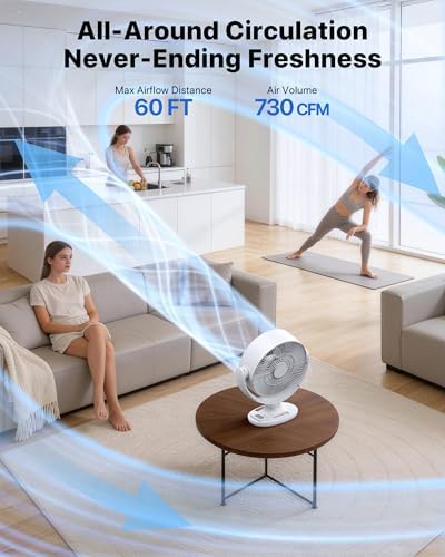 Aaoyun Wireless Desk Fan, 12000mAh Cordless Room Air Circulator with Remote, 3D Oscillating Standing Fan, 8 Speeds, 20dB Quiet Motor, Washable Portable Fan for Bedroom, Indoor, Outdoor(D6)