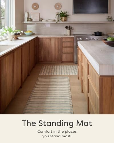 House of Noa Nama Standing Mat – Anti-Fatigue Cushioned Kitchen Mats for Floor | Ergonomic Bounce-Back Foam Kitchen Mats | Anti-Fatigue Mats for Kitchen & Standing | Devon Twine | 22" x 36"