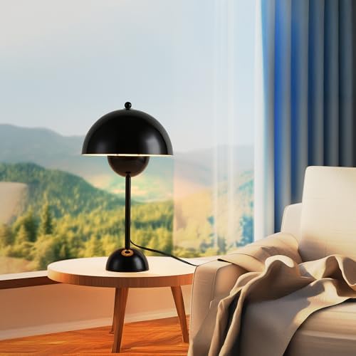 Creative Mid-Century Modern Bud Table Lamp for Home&Office, Glossy Black