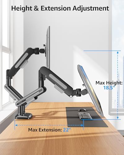MOUNTUP Dual Monitor Mount, Heavy Duty Monitors Arm