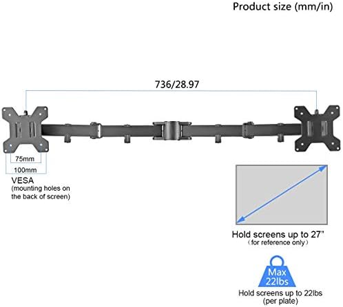 Suptek Dual Fully Adjustable Arm and Plate for Suptek Monitor Mount (MD6SB)