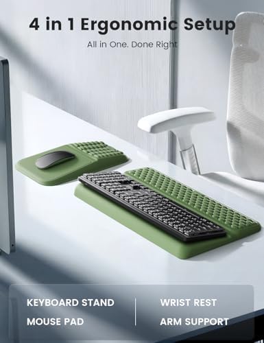 Vaydeer Keyboard Stand and Mouse Pad Set, Soft Memory Foam Wrist Rest