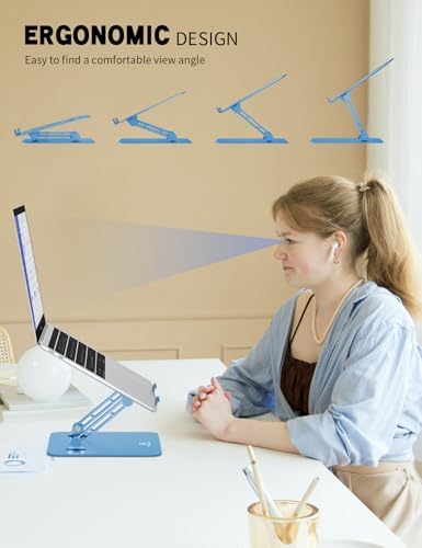 Z-Shaped Laptop Stand for Desk Fits 10"-16" Notebook, Dark Blue