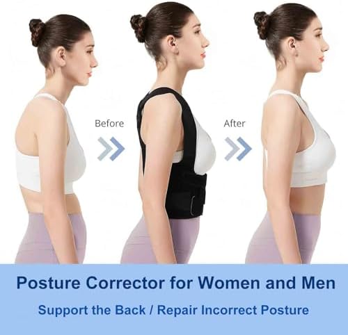 Posture Corrector for Women and Men,Adjustable Full Back Brace Support for Upper and Lower Back Pain Relief,Shoulder Straightener for Scoliosis, Hunchback,Hump,Thoracic,Spine Corrector,S(26"-34")