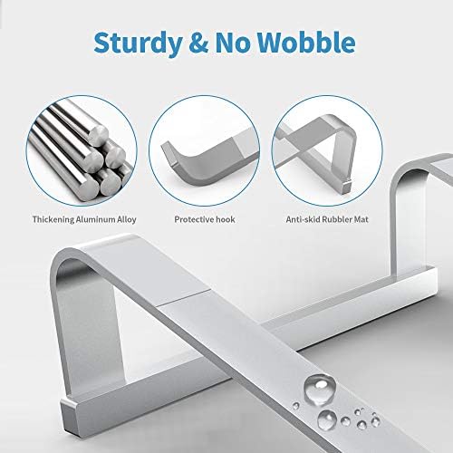 LENRUE Laptop Stand for Desk，Stable MacBook Pro Stand，Ergonomic Aluminum Computer Riser for 12 13 15 16.2 inch ，Computer Cooling Stand for Mac MacBook Pro Air,HP, Dell, More PC Notebook (Silver)