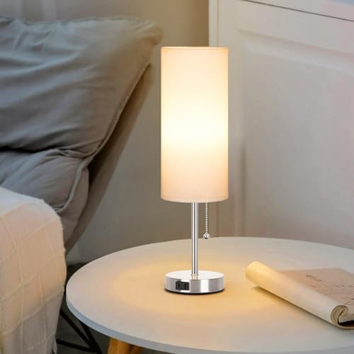 Dott Arts 18" Table Lamp for Bedroom, 3-Color Bedside Lamps with Pull Chain
