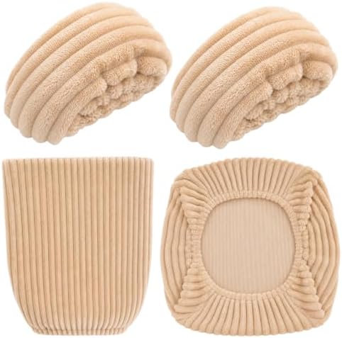Tallew 4 Pieces Office Chair Covers Set Desk Computer, Khaki