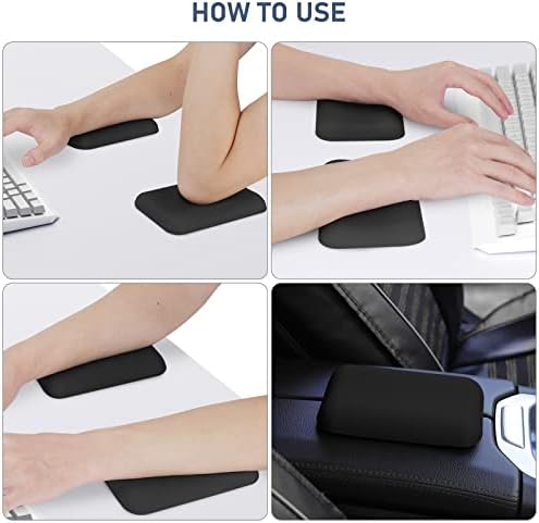 Leolee Elbow Rest Pads for Desk, Black Ergonomic Wrist Rest Arm Rest Pads