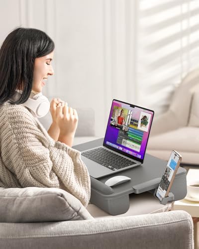 SAIJI Lap Desk with Cushion, Computer Laptop Stand, Lap Laptop Table