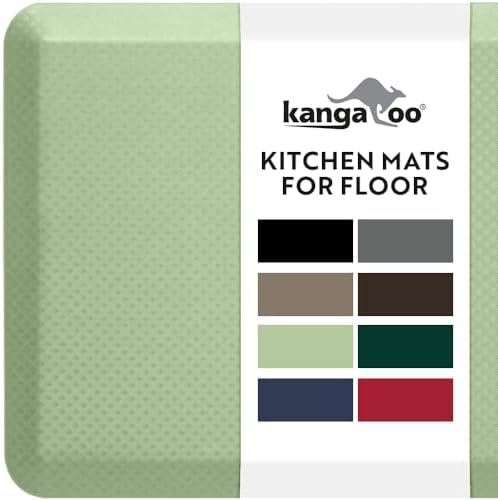 KANGAROO Cushioned Anti Fatigue Kitchen Mats for Floor, 20x32 Sage Green