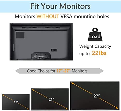 HUANUO Universal VESA Mount Adapter Kit, Non-VESA Adapter for 17 to 27 Inch Monitor Screens to 75x75 VESA Mount