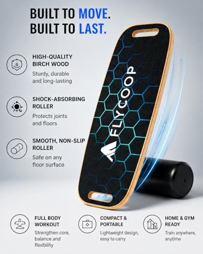 Balance Board for Adult with Adjustable Stoppers: 3 Modes Wobble Board with Roller Exercise Balancing Stability Trainer for Improve Balance Non Slip Surface