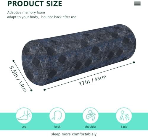 Long Bolster Pillow Neck Roll Pillows Outdoor Round Pillows Cylinder Bed Pillow Decorative Bed Support Argyle Plaid Darkslateblue