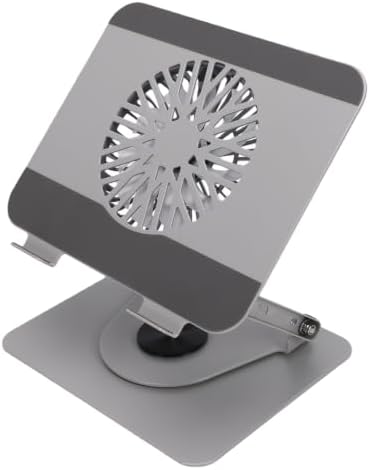 Dpofirs Laptop Stand with Integrated Fan, Stable Design (Silver)