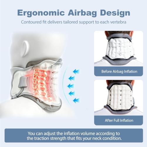 FSA or HSA Neck Traction Device - Adjustable Inflatable Neck Stretcher,Cervical Traction Device -Lightweight Neck Support Brace for Cervical Spine Decompression