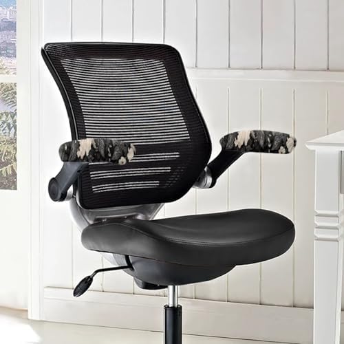 Hibiscus Butterfly Print Office Chair Arm Covers Protectors 2Pcs Comfortable Non Slip Computer Chair Armrest Covers with Elastic Edge for Home Decor
