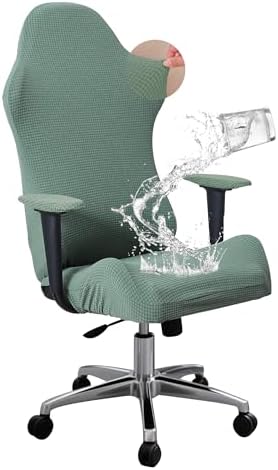 FORCHEER Gaming Chair Cover with Armrest Covers Cat Scratch Proof Green Water Repellent Jacquard Racing Computer Chair Slipcover with Attached Arms Washable