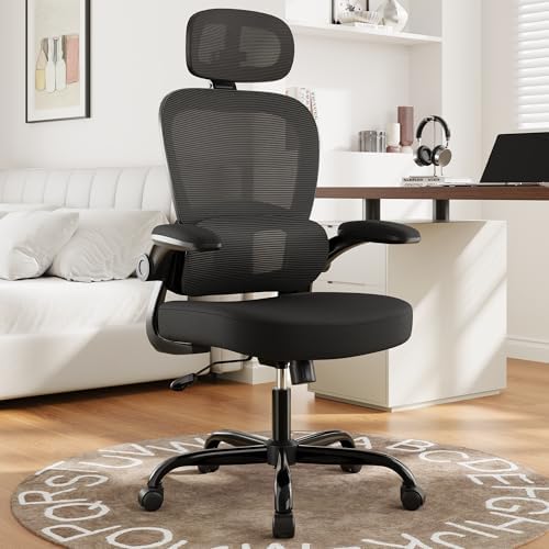 Ergonomic Office Chair 330 lb with Wheels, Lumbar Support & Headrest
