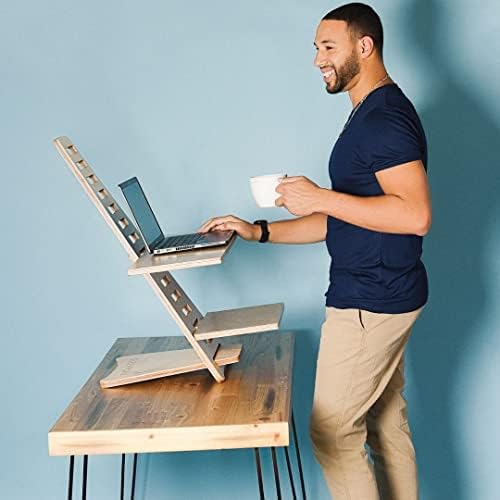 Sleekform Saint John Standing Desk Converter, Adjustable Height Sit-Stand