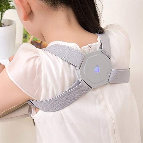 DSMYYXGS Intelligent Posture Corrector Electronic Reminder Back Support Adjustable Smart Brace Support Belt Shoulder Training Belt (Color : Rectangle Gray)